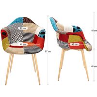 2 Esszimmerstühle Küchenstühle mit Holzbeinen Nordic Stuhle Patchwork Büro Stuhl 