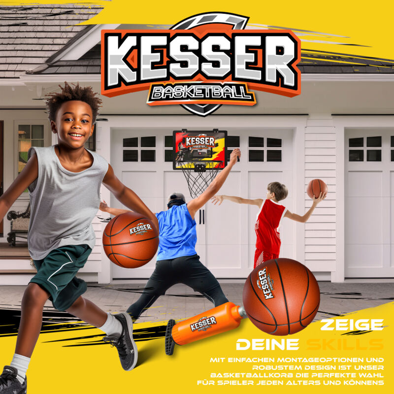Cadeau Basket KESSER® Mini Panier De Basketball Pour Chambre Et Bureau | Panier De Basketball Pour Intérieur Et Extérieur | Planche De Basket-ball Pour Chambre Cadeau Garçon Fille Adolescent