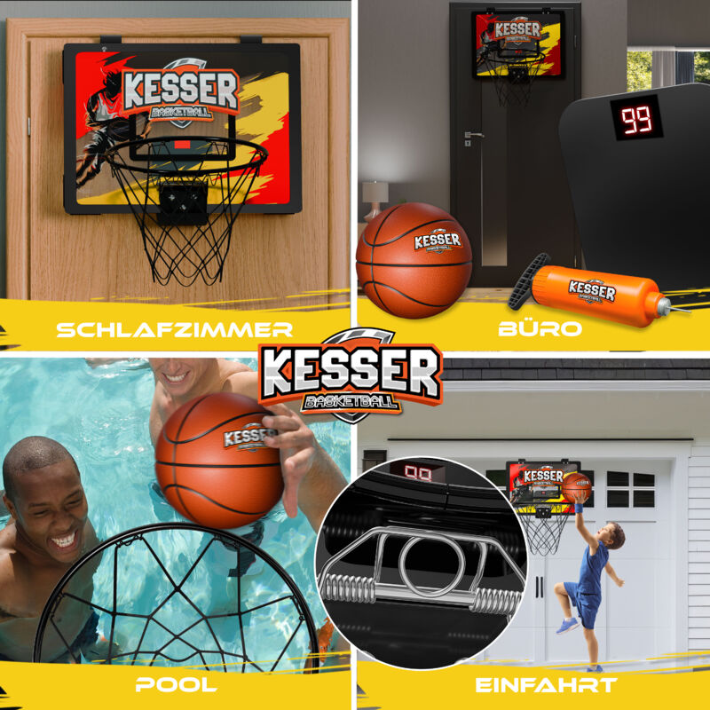 Panier De Basket Intérieur Mural – Mini Panier Avec 2 Ballons – Silencieux – Facile à Installer – Cadeau Sport Enfant