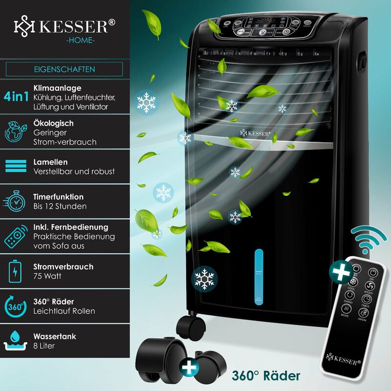 KESSER® - Climatisation Climatiseur mobile 4en1 refroidir