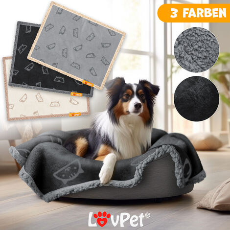 LOVPET® Couverture imperméable pour chiens, couverture en polaire sherpa  pour animaux domestiques + 3x os