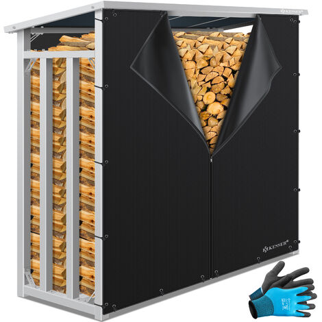 Abri à Bois De Chauffage XXL - 185 X 100 X 185 Cm, Capacité 3,5 M³, Toit Polycarbonate, Anthracite