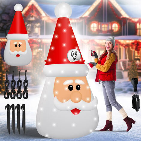 Figurine Noel Santa 46 cm des skis et cadeaux