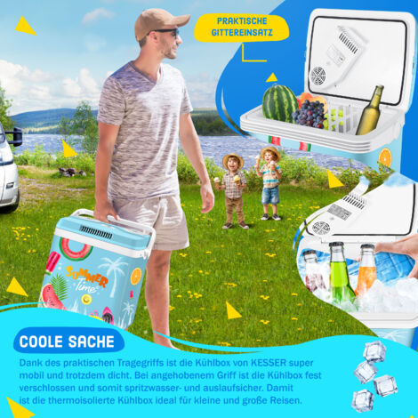 KESSER® Glacière 32 L 12V  Prise 230V  Mini-réfrigérateur  Glacière thermoélectrique  32 litres Multicolore