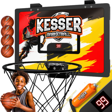 KESSER Mini Panier Basketball Intérieur Extérieur - Avec Score Sonore Et 4 Balles