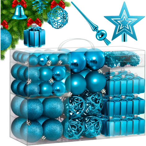 For Living - Boules de Noël incassables, bleu, 2-3/10 po, paq. 50