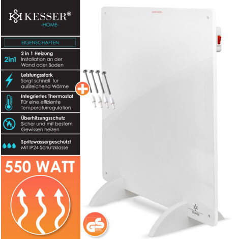 Chauffage Infrarouge KESSER 700W Aluminium - 2 En 1 Mural Ou Sur Pied - Économe Avec Télécommande, Appli Et Détection Fenêtre Ouverte - 5