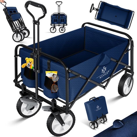 Easy Rider chariot de transport jusqu'à 70kg barre télescopique pliant bleu