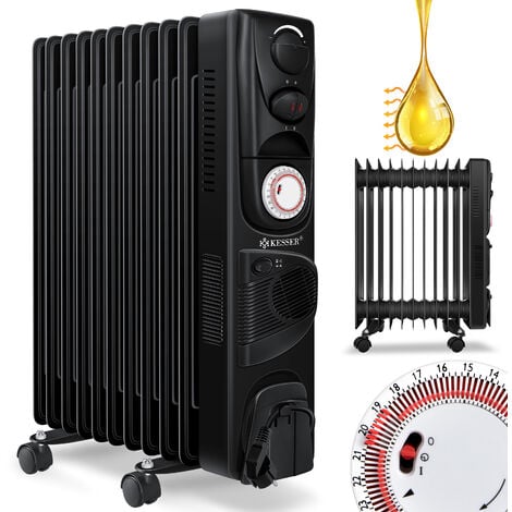 KESSER® Radiateur à Bain d'huile 2 500 W | Chauffage électrique | Radiateur  | économe en énergie avec écran, Application WiFi, télécommande et écran
