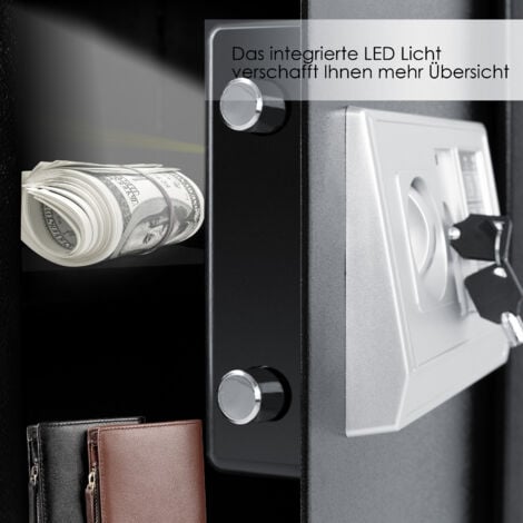 KESSER® Coffre-fort électronique Armoire à monnaie Coffre-fort mural 50x35x34  Noir