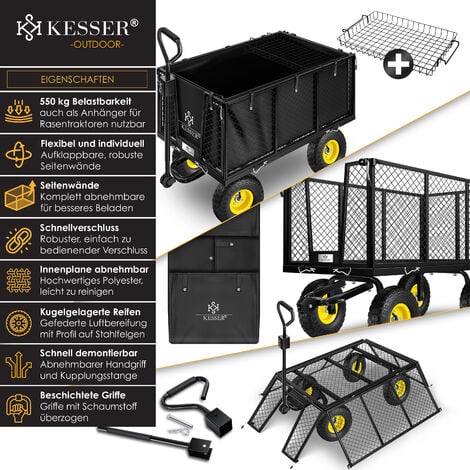 Kesser® Chariot de transport 550 kg Chariot de transport Chariot de jardinage  Chariot à outils