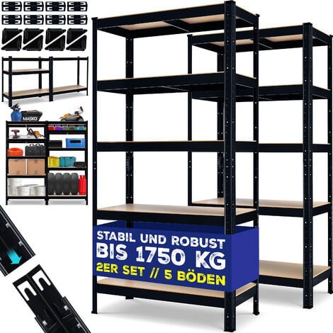 shelfplaza® BLACK 180x80x60 cm Étagère charge lourde / meuble