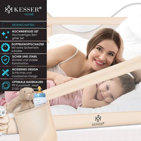 Barrière de lit barrière de protection de lit pour enfant pour bébé barrière  de sécurité pour lit enfant 200cm