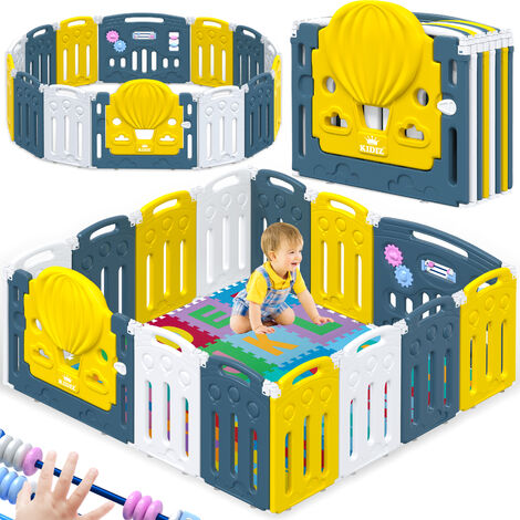 Kidiz Parc Pour Bebe Barriere De Protection Pour Bebe Parc Pour Enfant Pliable Avec Porte Et Tableau De Jeu En Plastique Barriere De Securite Barriere De Securite Pour