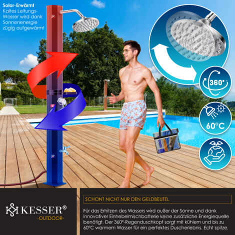 Douche Solaire Herrselsam 40L - Chauffe Eau Sans Électricité - Jardin/Piscine