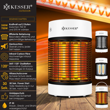 KESSER® Chauffage électrique Chauffage infrarouge à économie d'énergie 2 en  1