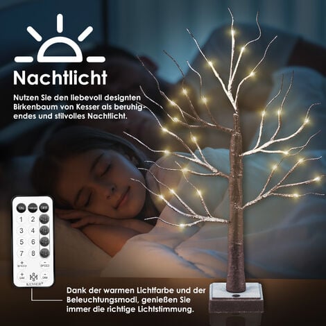 KESSER® Sapin lumineux bouleau 60 cm LED avec télécommande