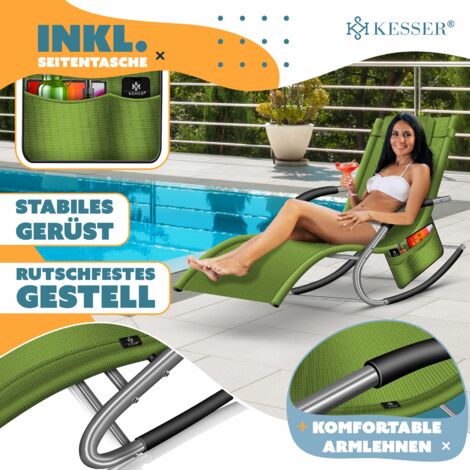 KESSER® Chaise Longue Flottante, Avec Parasol, Chaise Longue Suspendue, Chaise Longue H200, L 194, L 100 Cm, Chaise Longue à Bascule, Hamac, Charge Maximale 120 Kg, Coussins De Nuque, Sac Inclus