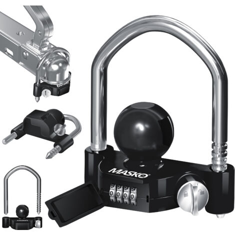 Antivol à Code Masko® Pour Attelage Remorque – 4 Chiffres, Acier 12,5 Mm, Anti-Vol Robuste Caravane Et Remorque