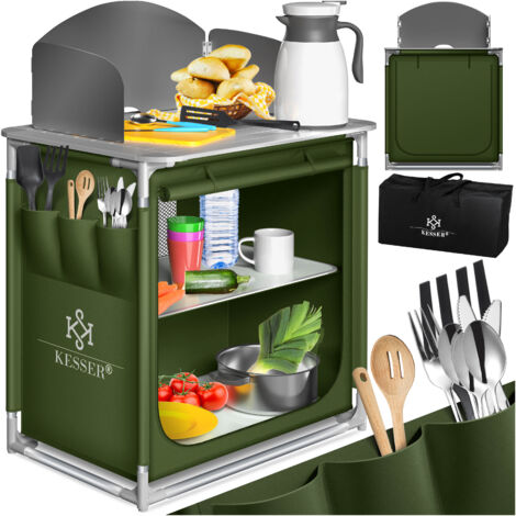 Rangement Cuisine De Camping Pliable Multi-rangement Sac Acier Alu - Buffet
