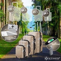 KESSER® Ensemble de valises de voyage 3 pièces à coque rigide d'avion à roulettes