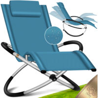 Chaise Longue Suspendue KESSER - Transat De Jardin Pliable Avec Effet Bascule - Gris Anthracite