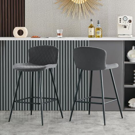 JYMTOM Lot De 2 Tabourets De Bar Hauteur Réglable Beige Tabourets De Bar Hauteur Rglablenoir Tabourets De Bar Sige En Velours Avec Dossier Et Repose Pieds360 Rotation Pour Bistrotsbarbureau 66067210