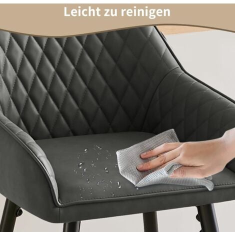 JYMTOM Lot de 2 tabourets de bar chaises en Cuir,Siège rembourrée, pieds en métal,tabouret. chaises à manger, bars, jambes métalliques