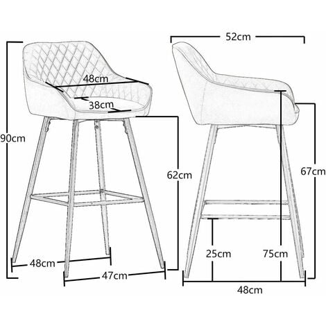 JYMTOM Lot de 2 tabourets de bar chaises en velours,Siège rembourrée, pieds en métal,tabouret.chaises à manger, bars, jambes métalliques-orange