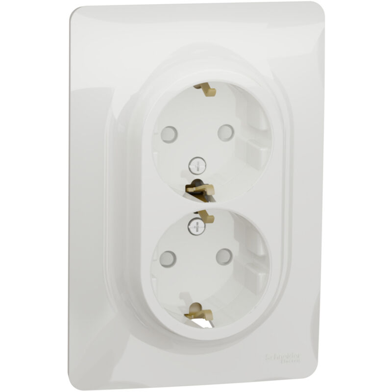 HuaLiSiJi Cable Extensión Schuko 16A 250V Alargador Enchufe Schuko, Cable De Extensión De Contacto Protector, Para Exteriores O Interiores, Hogares, Oficinas (Blanco, 0.3m