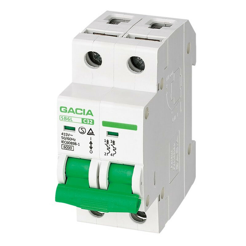 Interruptor automático magnetotérmico 2P Curva C 32A 6KA - GACIA