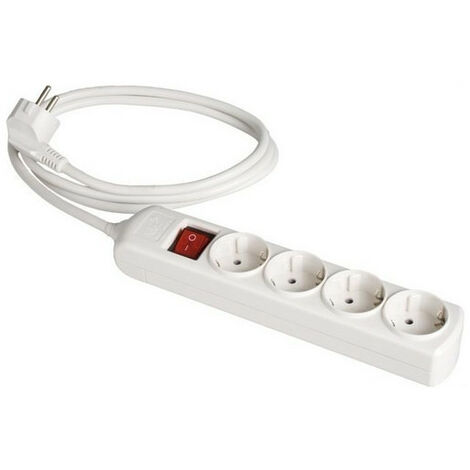 Base 4 enchufes 2P+T con interruptor 16A sin cable Solera 8004IL