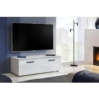 Carcassa in Bianco Opaco/Frontali in Bianco Lucido ExtremeFurniture T30-100 TV Mobile 