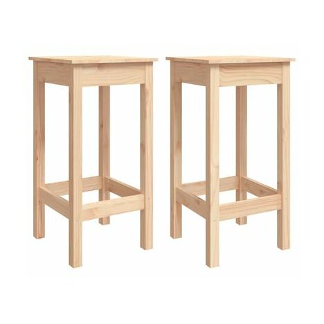 2 Tabourets En Bois Massif Empilables | Pour Cuisine, Bar, Salon | Design Naturel & Gain De Place