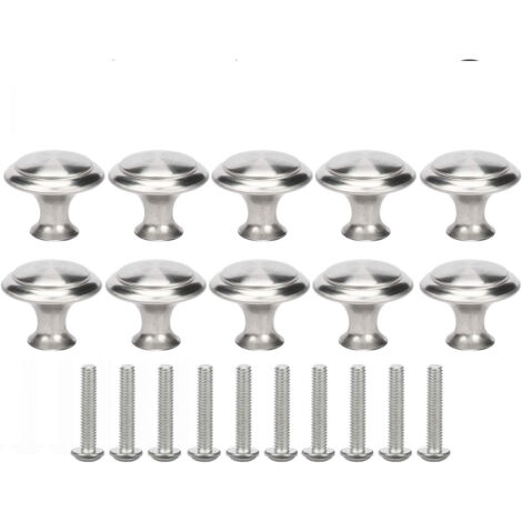 Pack De 10 Boutons D'armoire Noir Mat - Moletés Ronds, Modernes, Avec Vis, Faciles à Installer