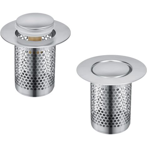 Lot De 2 Filtres D'évier En Acier Inoxydable 11x7x2cm - Grille Avec Poignée, Pour Cuisine Et Salle De Bain