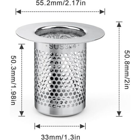 Filtre à Cheveux Acier Inoxydable Pour Douche Et Évier - Lot De 1 (10 Cm)