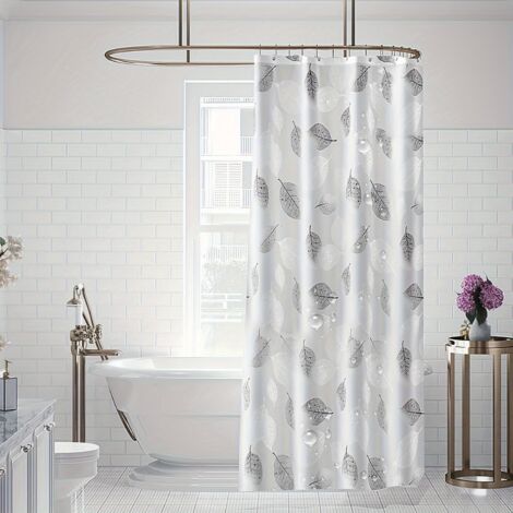 Rideau Imperméable Rideau Douche 80x200 Cm Blanc - Imperméable PEVA - Anti- Moisissure - Sèchage Rapide - Avec Anneaux Rideau 80x200cm