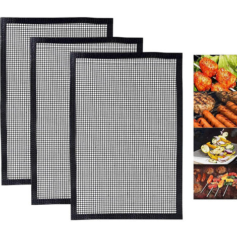 3 tapis de cuisson antiadhésifs réutilisables pour four et barbecue - 40 x  33 cm