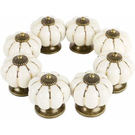 8pcs Boutons Du Cabinet En Céramique Poignées De Tiroir - Rose