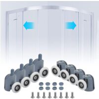 8 Pièces Roulettes pour Porte de Douche Rouleau Roulette Roue Pour Porte De Douche 23MM