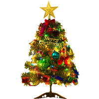 Weihnachtsbaum beflockt mit gemischten Dekorationen und mehrfarbigen Lichtern | Glasfaser Evergreen 50CM