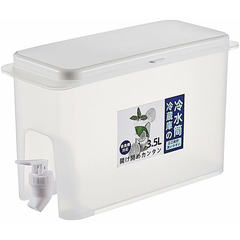 Dispensador de bebidas de 3,5 l/1 galón, dispensador de bebidas frías, servidor de bebidas heladas de plástico con espiga sin fugas, contenedor de jugo para nevera