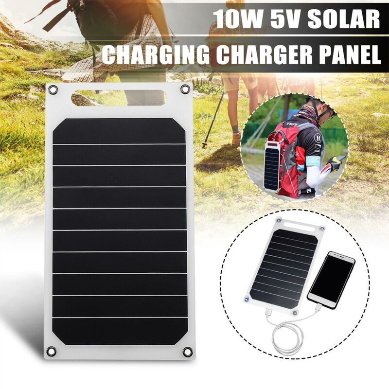 Mini panel solar Luz delgada Célula solar Cargador de batería USB Cargadores de batería solares portátiles Banco de energía solar USB para teléfono Cargador de coche Acampar al aire libre Luz LED Interfaz USB Panel solar