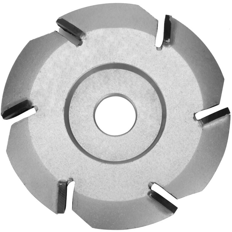 Bandeja de té de carpintería de seis dientes, herramienta de disco de tallado de madera para excavación, cortador de fresado para amoladora angular de apertura de 16Mm (plata)