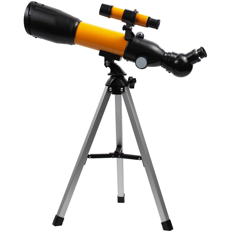 Telescopio astronómico 90X HD Telescopio monocular Refractor Alcance de detección Telescopio para niños principiantes con trípode de alcance de buscador de 5 × 24 y brújula para observar estrellas Observación de aves Camping (Naranja)