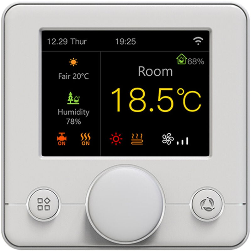 Termostato de caldera inteligente WIFI con pantalla LCD colorida RGB Termostato inteligente Controlador de temperatura constante interior Termostato programable digital (Blanco)