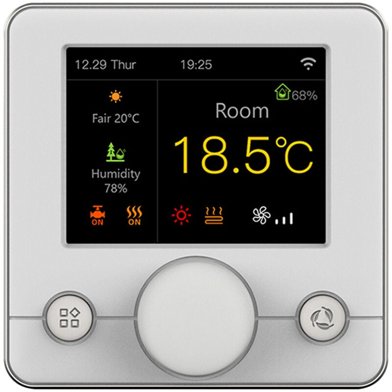 Termostato de caldera inteligente WIFI con pantalla LCD colorida RGB Termostato inteligente Controlador de temperatura constante interior Termostato programable digital (Plata)