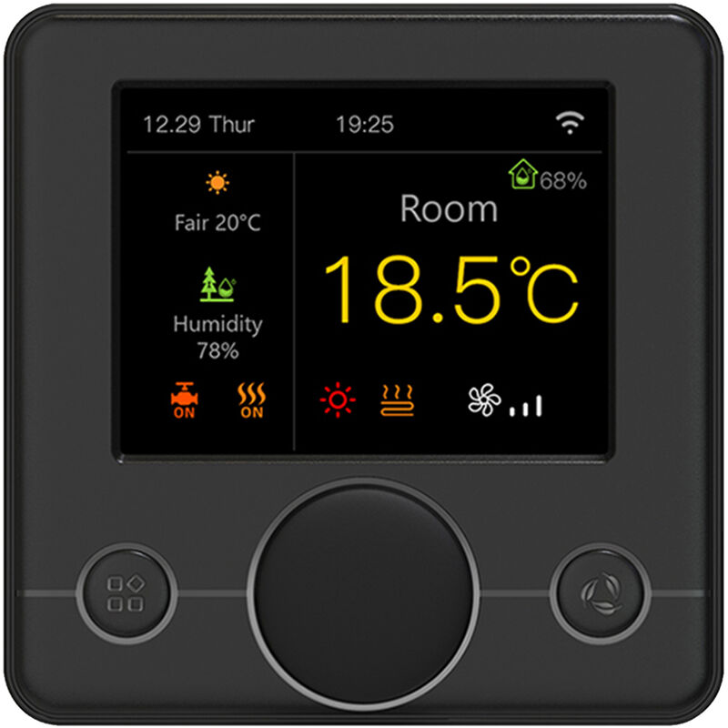 Termostato de caldera inteligente WIFI con pantalla LCD colorida RGB Termostato inteligente Controlador de temperatura constante interior Termostato programable digital (Negro)