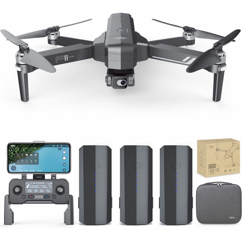 F11s 4K PRO RC Drone con cámara 4K Gimbal de 2 ejes 5G Wifi FPV GPS Quadcopter 3000m Distancia de control con bolsa de almacenamiento 3 Batería